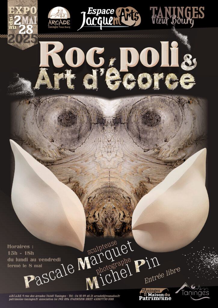 Affiche de l'exposition Roc Poli et Art d'Ecorce
