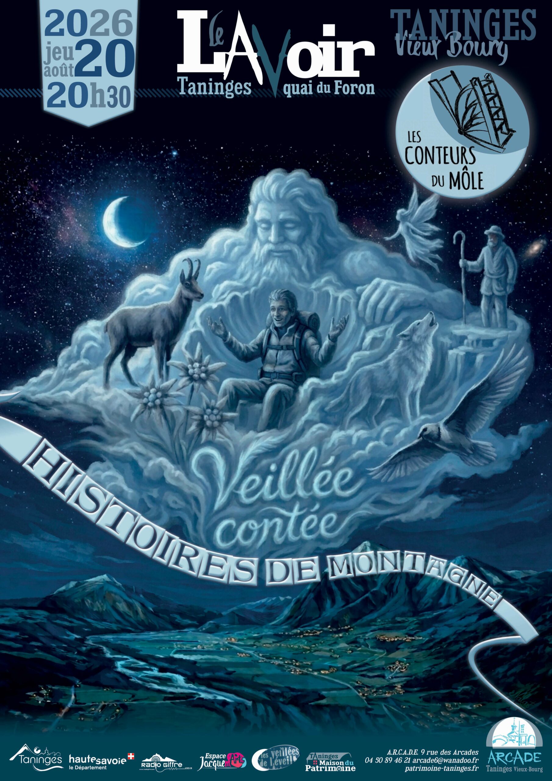 Visuel de l'affiche veillée contée avec la conteurs du Môle.